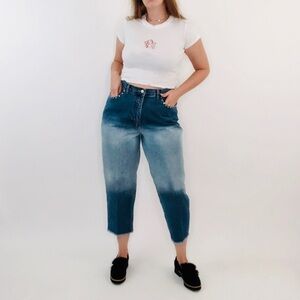 Vintage 90s High Rise Ombré Straight Leg Mom Jeans